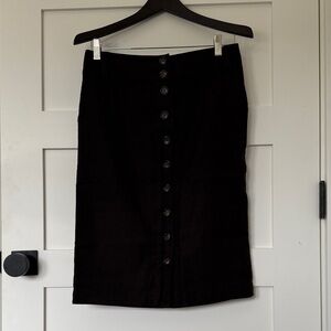 Elegant Brown Wool Button-Down Skirt